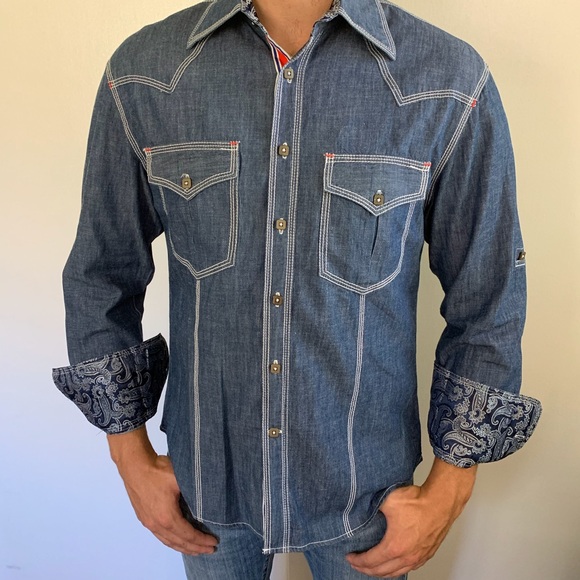 Angelino for Bermuda Button Down Men’s M - Picture 1 of 6